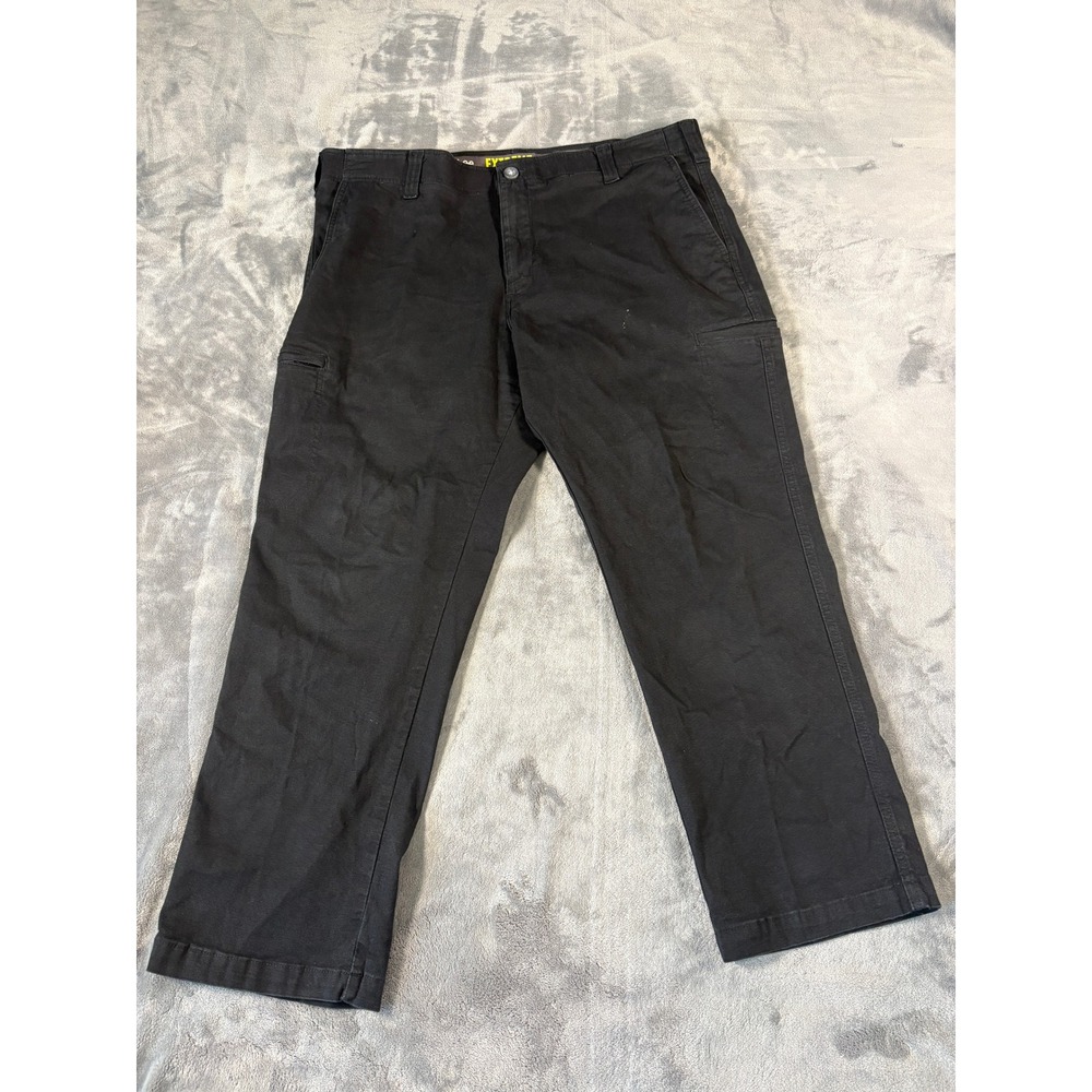 Lee Mens Extreme Comfort Straight Fit Cargo Pants 40x29 Black Cotton Blend